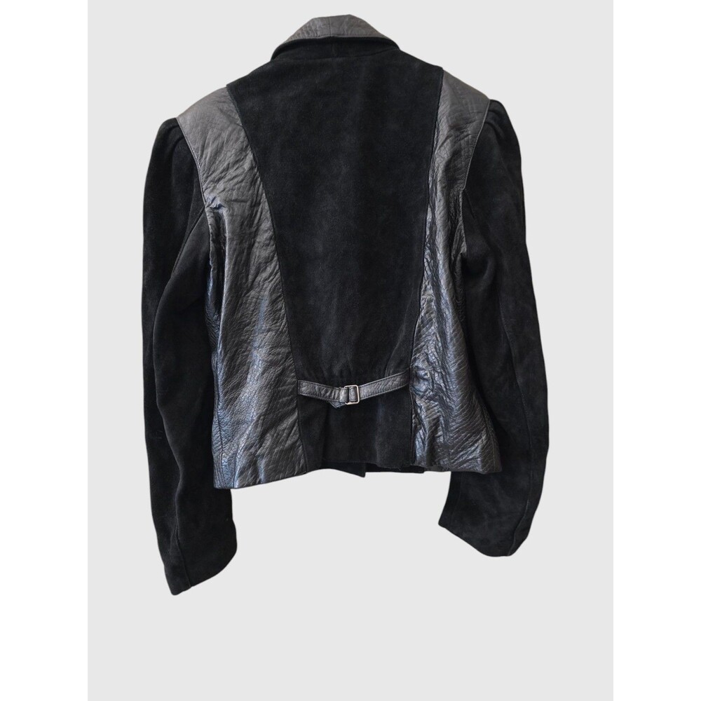 Vintage 80s Wilsons Leather & Suede Jacket Womens Size 12/Shoulder Pads - Picture 3 of 12